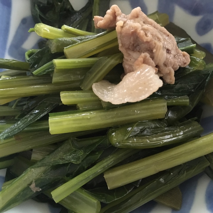 豚肉と壬生菜の炒め煮